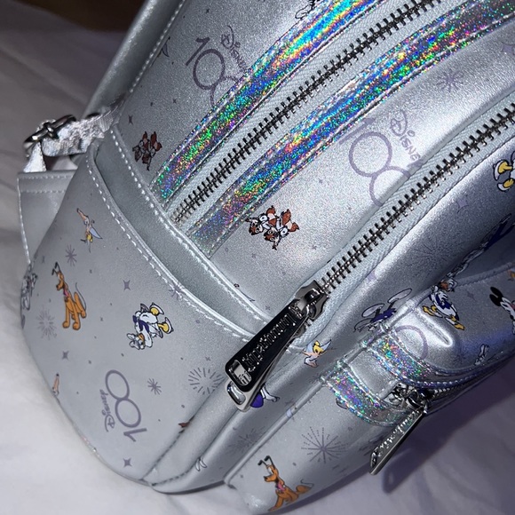 New!! Disney 100th Anniversary Platinum Mickey & Friends Mini Backpack - Picture 16 of 16